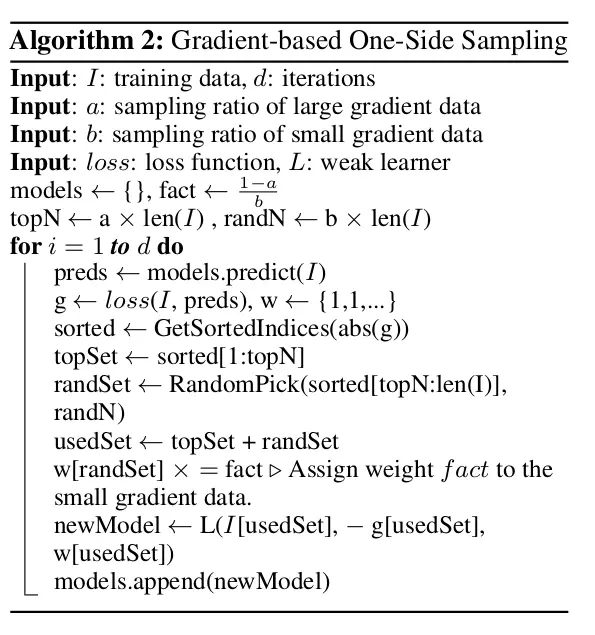 Gradient-based-One-Side Sampling